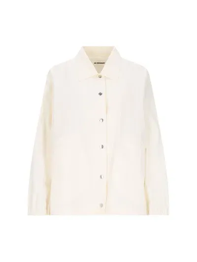 Jil Sander Logo Single-breasted Jacket In White