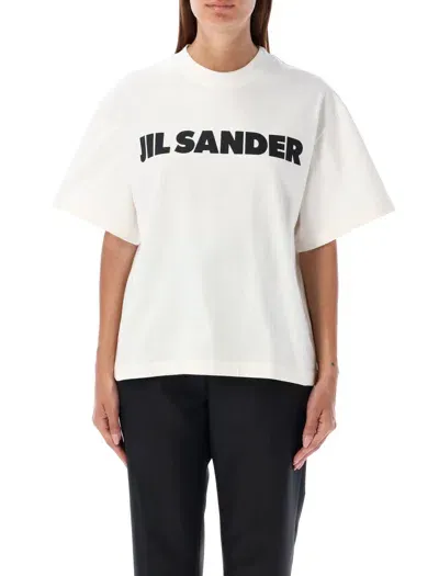 Jil Sander Logo T-shirt In Beige