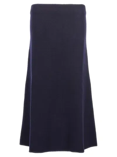 Jil Sander Long Wool Skirt Skirts In Blue