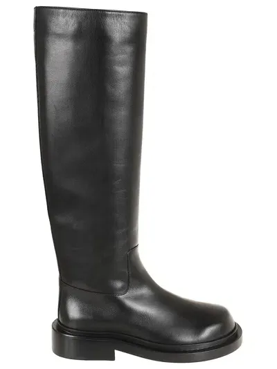 Jil Sander Round Toe Knee-high Boots In Black