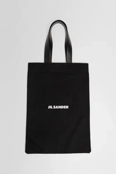 Jil Sander Logo Printed Large Tote Bag In Black