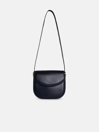 Jil Sander 'coin' Midi Black Leather Crossbody Bag