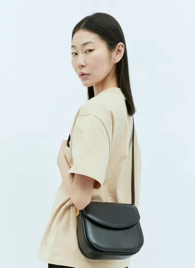 Jil Sander Leather Shoulder Bag In Black