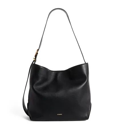 Jil Sander Medium Leather Folded Tote Bag In Black