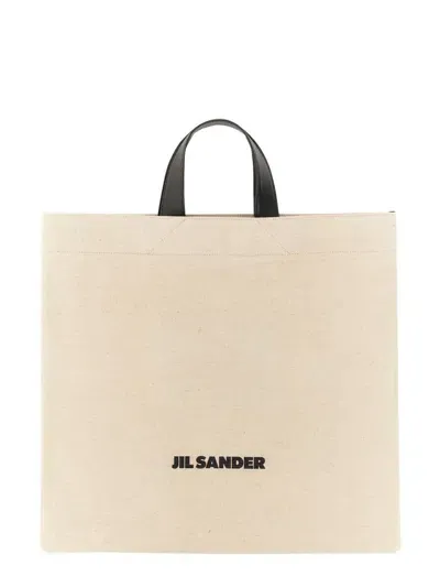 Jil Sander Medium Tote Bag In Beige