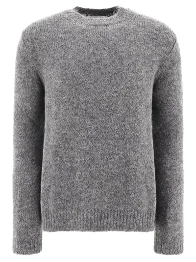 Jil Sander Mélange-effect Sweater Knitwear Grey In Gray