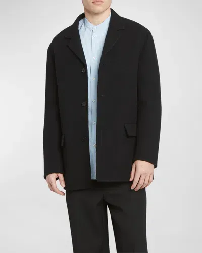 Jil Sander Men's Single-breasted Wool Jacket In Black