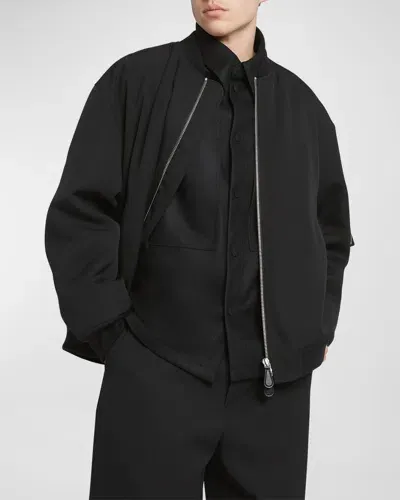 Jil Sander Men's Wool Bomber Jacket In Black