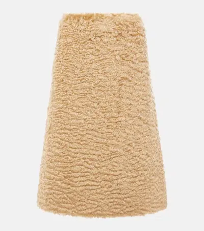 Jil Sander Mohair And Cotton Skirt In Neutrals