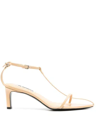 Jil Sander Leather Sandals In Neutrals