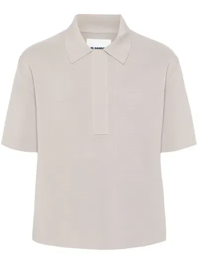 Jil Sander Knitted Polo Shirt In Nude