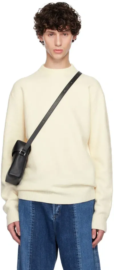 Jil Sander Off-white Crewneck Sweater In 107 Cloud