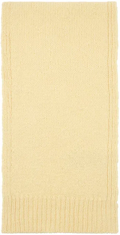 Jil Sander Off-white Logo Patch Scarf In 745 Pistacchio Cream