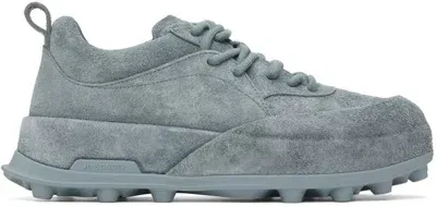 Jil Sander Orb Suede Sneakers In 027 Cadet Grey