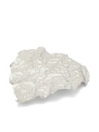 Jil Sander Oversize Leaf-shaped Polished Brooch In Silver