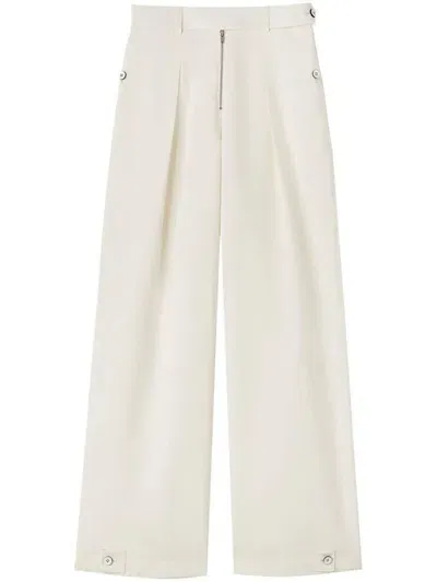 Jil Sander High-waist Wide-leg Trousers In Blanco