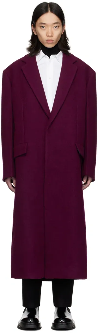 Jil Sander Pink Wool Coat In 651 Bouganville