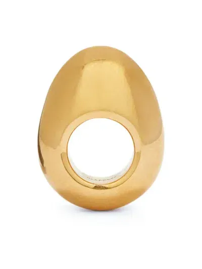 Jil Sander Polished Oval-body Ring In Gold