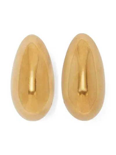 Jil Sander Polished Oval Earrings In Yellow