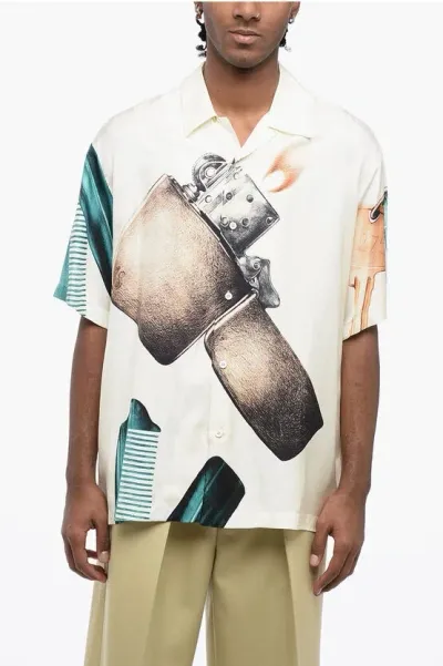 Jil Sander Graphic-print Short-sleeved T-shirt In Metal