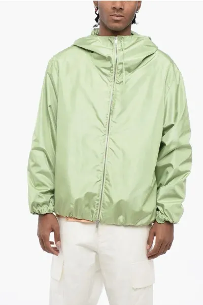 Jil Sander Recycled Poliester Hooded Windbreaker With Visor