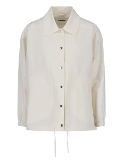 Jil Sander Woman Jacket Ivory Size 6 Cotton In White