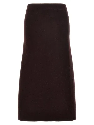 Jil Sander Reversible Cloth Skirt In Brown