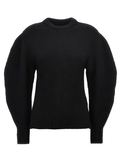 Jil Sander Ribbed Sweater In Black