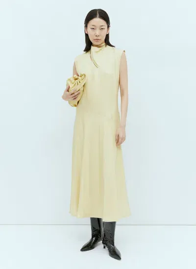 Jil Sander Satin Maxi Dress In Yellow