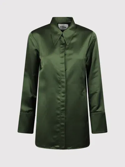 Jil Sander Satin Shirt In Green