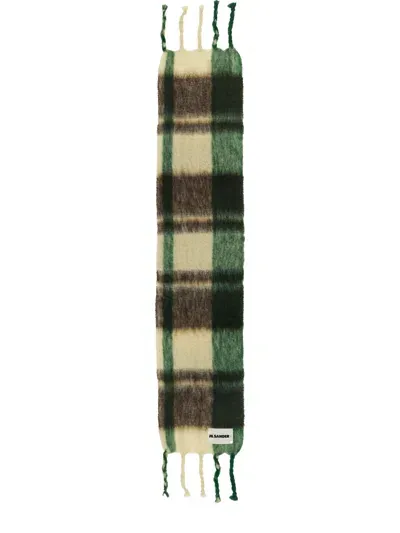 Jil Sander Scarf With Check Pattern In Multicolour