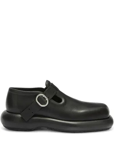 Jil Sander Leather Mary Jane Chunky Loafers In Black