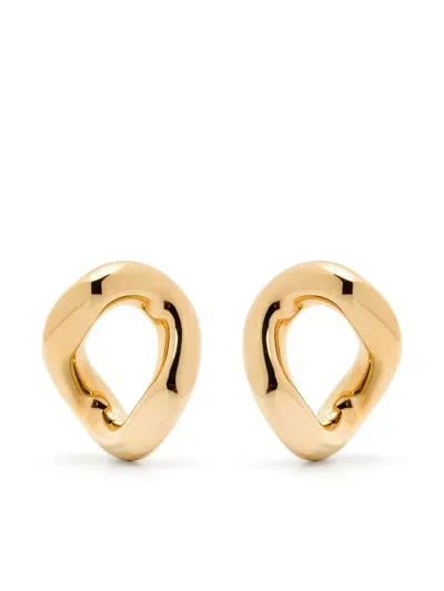 Jil Sander Sculpted Earrings In Gold