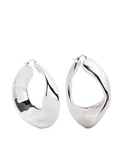 Jil Sander Sculpted Hoop Earrings In Silber