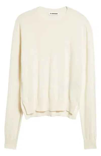 Jil Sander Seamless Crewneck Sweater In Natural