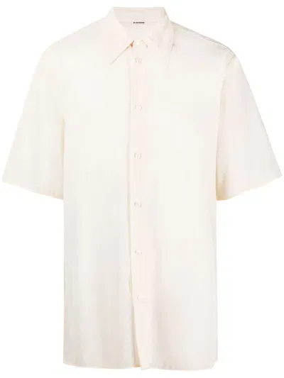 Jil Sander Semi-sheer Cotton Shirt In Neutrals