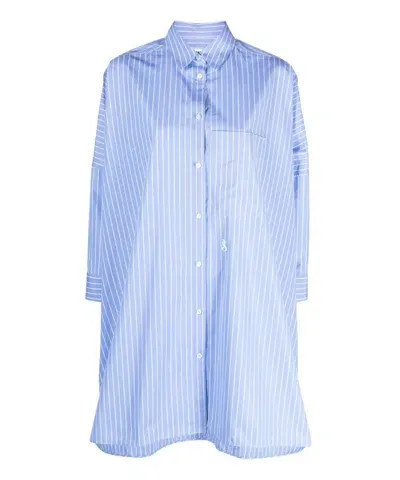 Jil Sander Striped Cotton Shirt In Blue