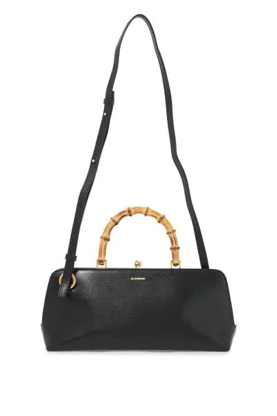 Jil Sander Small Goji Bamboo Shoulder Bag In Black