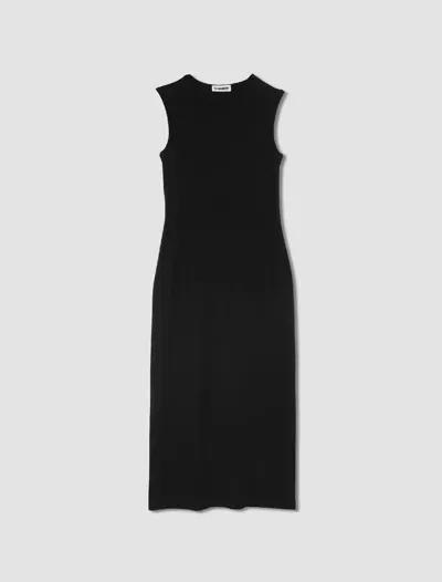 Jil Sander Sleeveless Silk Dress In Black