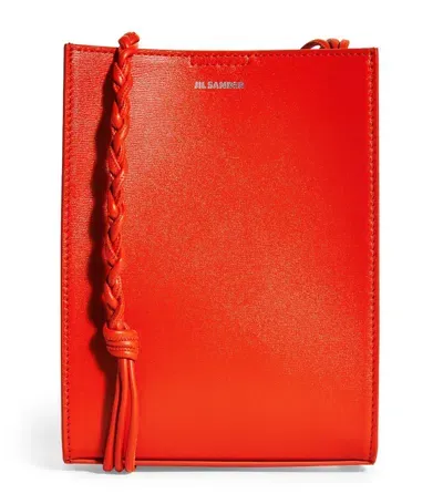 Jil Sander Tangle Small Leather Shoulder Bag In Red