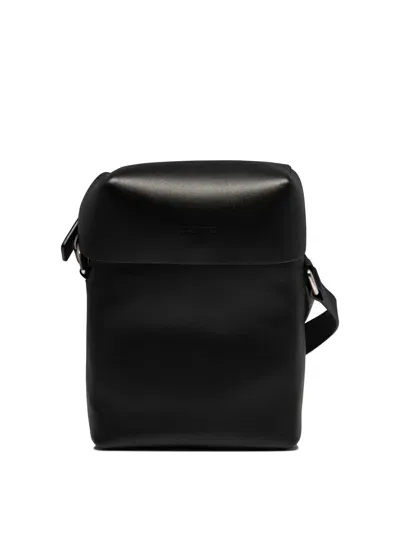 Jil Sander Small Lid Crossbody Bags In Black