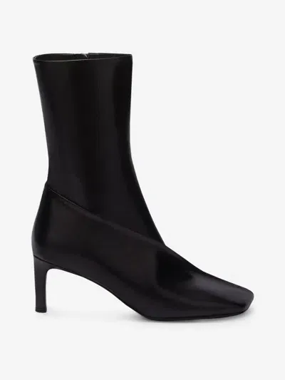 Jil Sander Square-toe Ankle Boots In Black