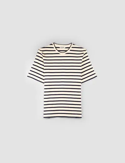 Jil Sander Cotton Crewneck Tee In Mariniere