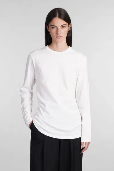 Jil Sander T-shirt In White Cotton In Beige