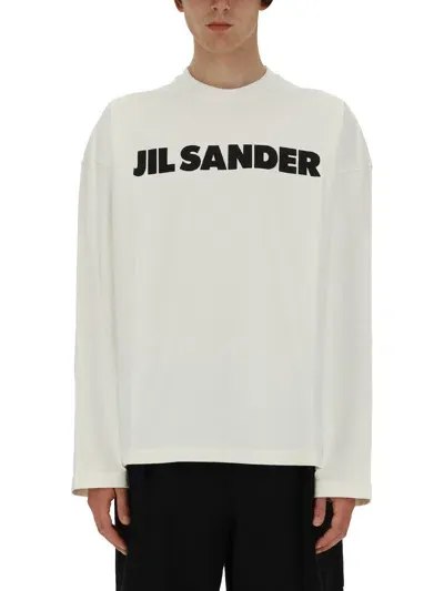 Jil Sander T-shirt With Logo In Ivory