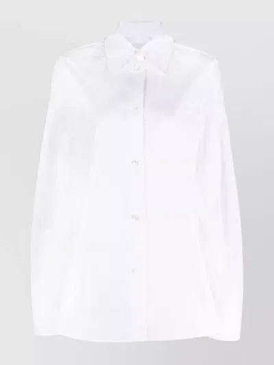 Jil Sander White Pointed Collar Shirt In 100 Optic White