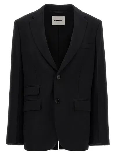 Jil Sander Tailored Single-breasted Blazer Blazer And Suits In Black