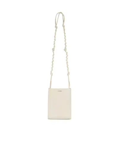 Jil Sander 'tangle' Ivory Lear Crossbody Bag In 象牙