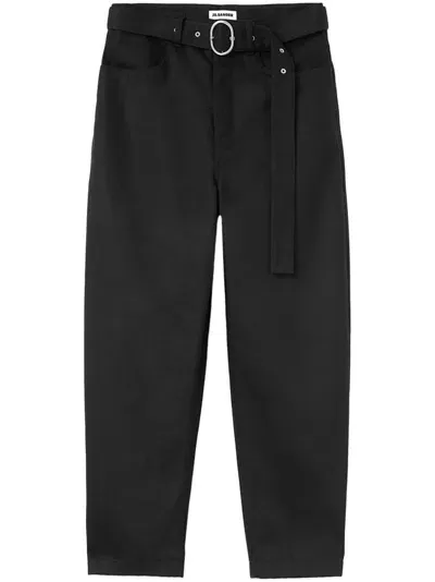 Jil Sander Tapered-leg Belted Jeans In Black