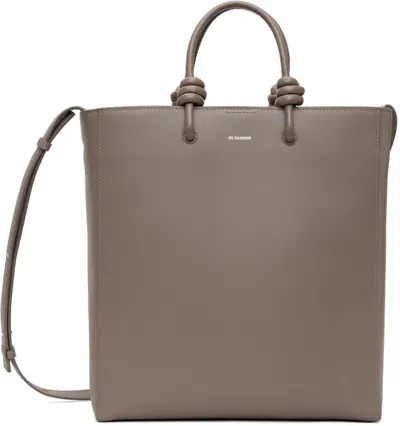 Jil Sander Taupe Medium Giro Tote In 228 Taupe Grey